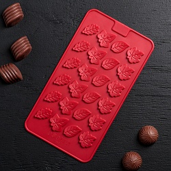 Форма для льда и шоколада "Листики", 24 ячейки, цвет МИКС